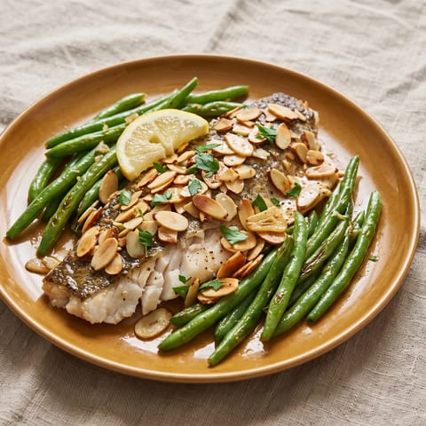 Almond-Crusted Trout with Green Beans - Pan-fried trout under toasted lemon-butter almonds