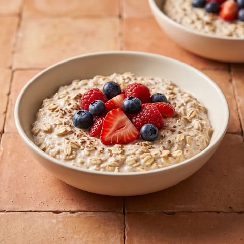 Berry & Flax Overnight Oats - Assembled in five minutes the night before