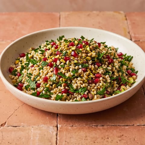 Bulgur, Pomegranate & Pistachio Herb Salad - A jeweled bulgur salad heavy on parsley and mint, bright with pomegranate and crunchy with pistachios