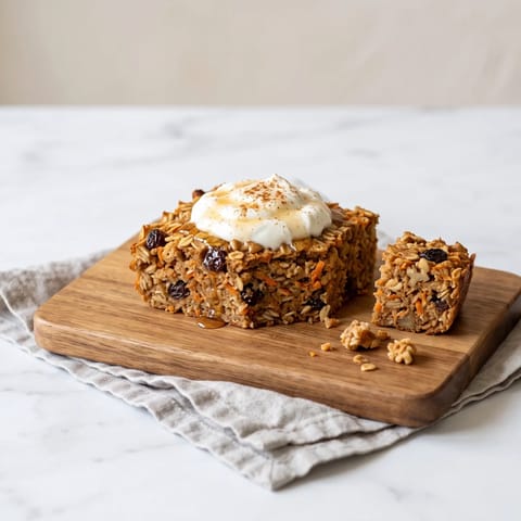 Carrot Cake Baked Oatmeal Squares - Baked oatmeal that commits to the carrot cake bit