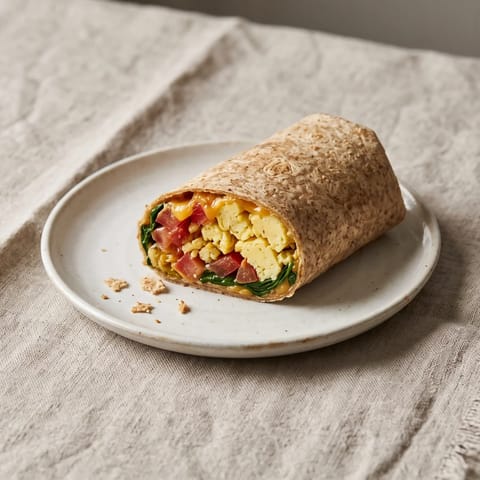 Cheesy Scrambled Egg Breakfast Wrap - Scrambled eggs and melted cheese rolled in a warm tortilla