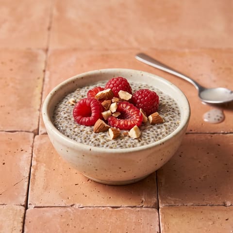 Chia & Hemp Seed Pudding with Raspberries - Make-ahead jars rich in plant omega-3s and zinc from hemp seeds
