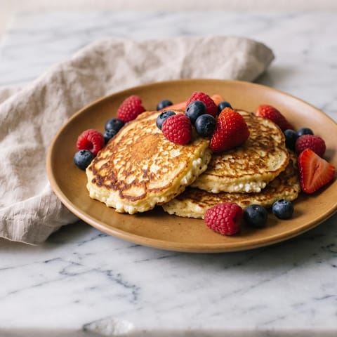 Cottage Cheese & Almond Flour Pancakes - A low-carb pancake that is mostly protein