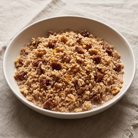 Fig & Walnut Breakfast Couscous - Sweet cinnamon couscous with dried figs, orange and walnuts