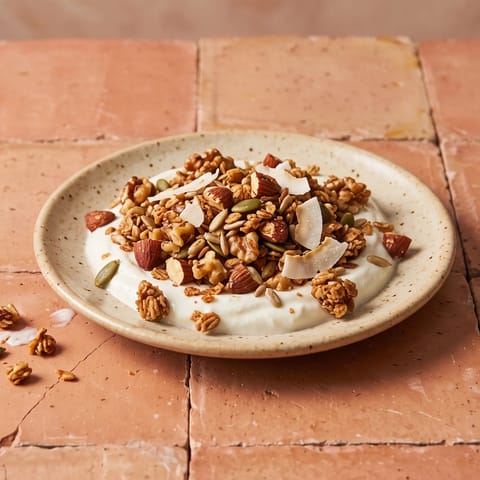 Grain-Free Nut & Seed Granola with Yogurt - A toasty clustered granola with no oats and no refined sugar