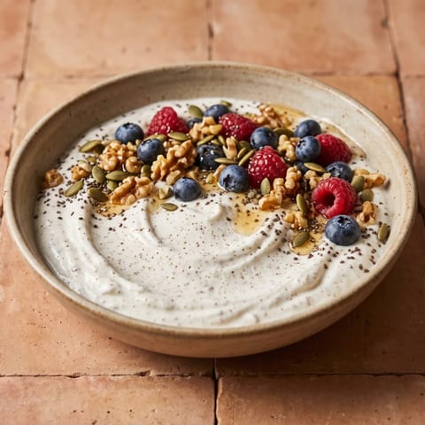 Greek Yogurt Fertility Bowl - Full-fat dairy, walnuts for omega-3s, pumpkin seeds for zinc and berries for antioxidants