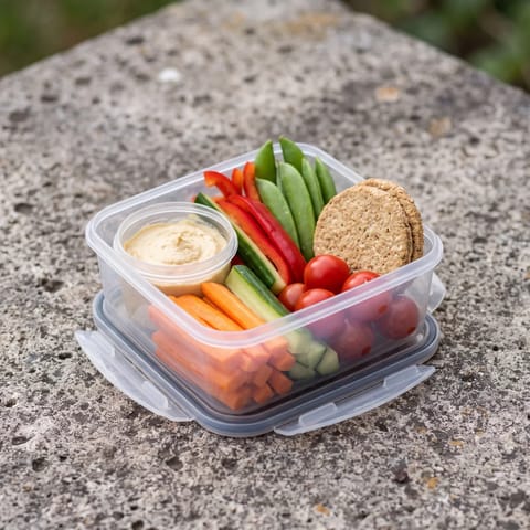 Hummus & Rainbow Veg Snack Box - Prep three boxes on Sunday