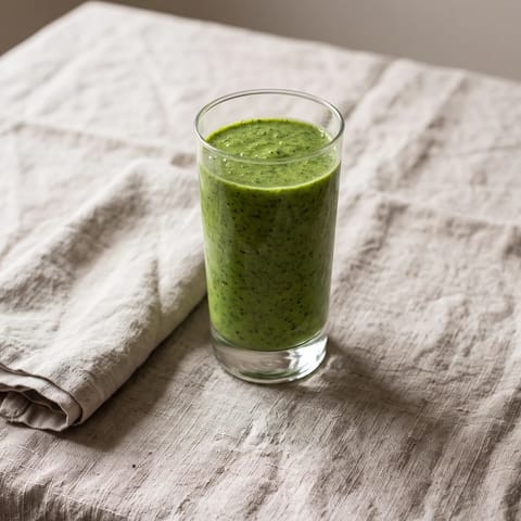 Iron-Recovery Green Smoothie - Spinach, mango, dates and fortified milk blended sweet and cold