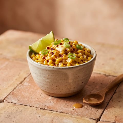 Miso Butter Corn Cups - Corn tossed in miso butter with lime and chili in little cups