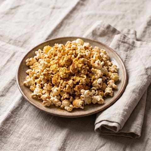Smoked Paprika Popcorn with Nutritional Yeast - Stovetop popcorn tossed with olive oil, smoked paprika and cheesy nutritional yeast