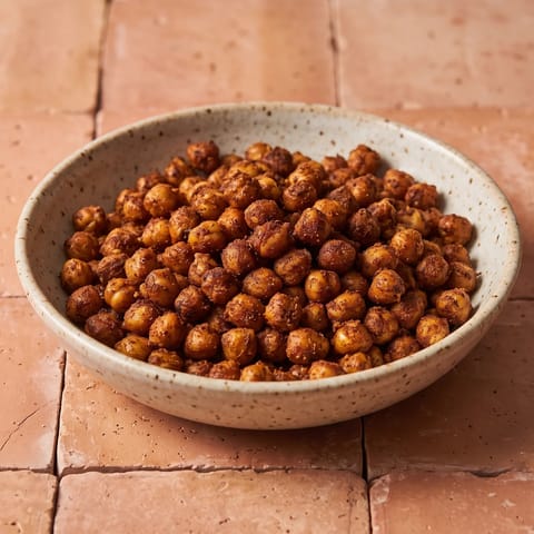 Spiced Roasted Chickpeas - Crunchy oven-roasted chickpeas with smoked paprika and cumin