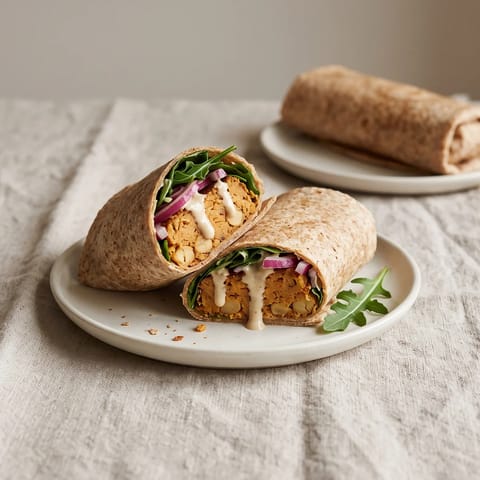 Sweet Potato Falafel-Style Fritter Wraps - Baked sweet potato and chickpea fritters in wraps with tahini sauce and quick pickles
