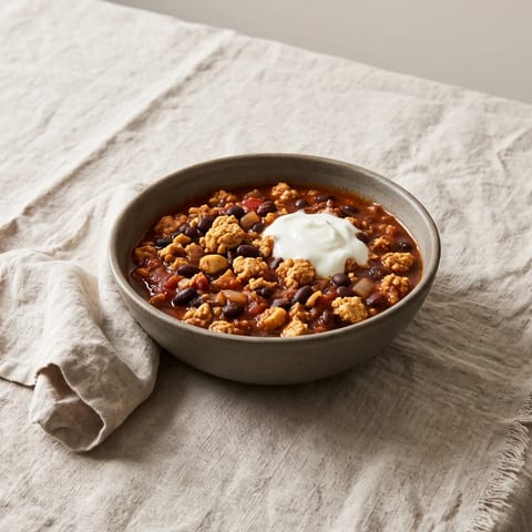 Turkey & Black Bean Chili - A big, smoky pot of turkey and black bean chili with cocoa depth