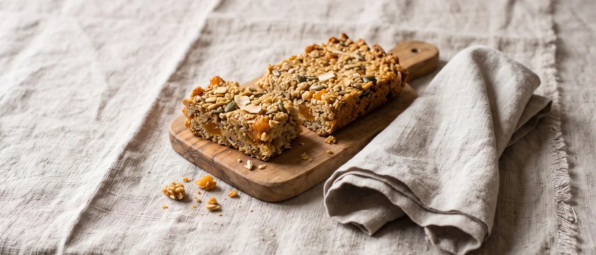 Apricot, Coconut & Seed Oat Bars - Chewy golden oat bars with apricots, coconut and three seeds