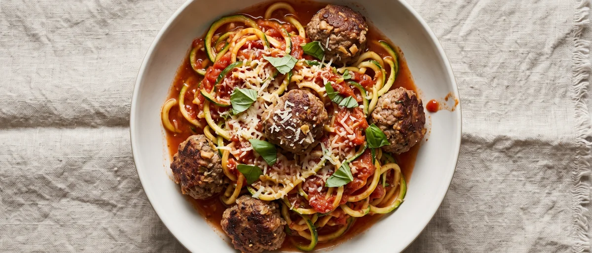 Beef Meatballs with Zucchini Noodles - Comfort food that works hard