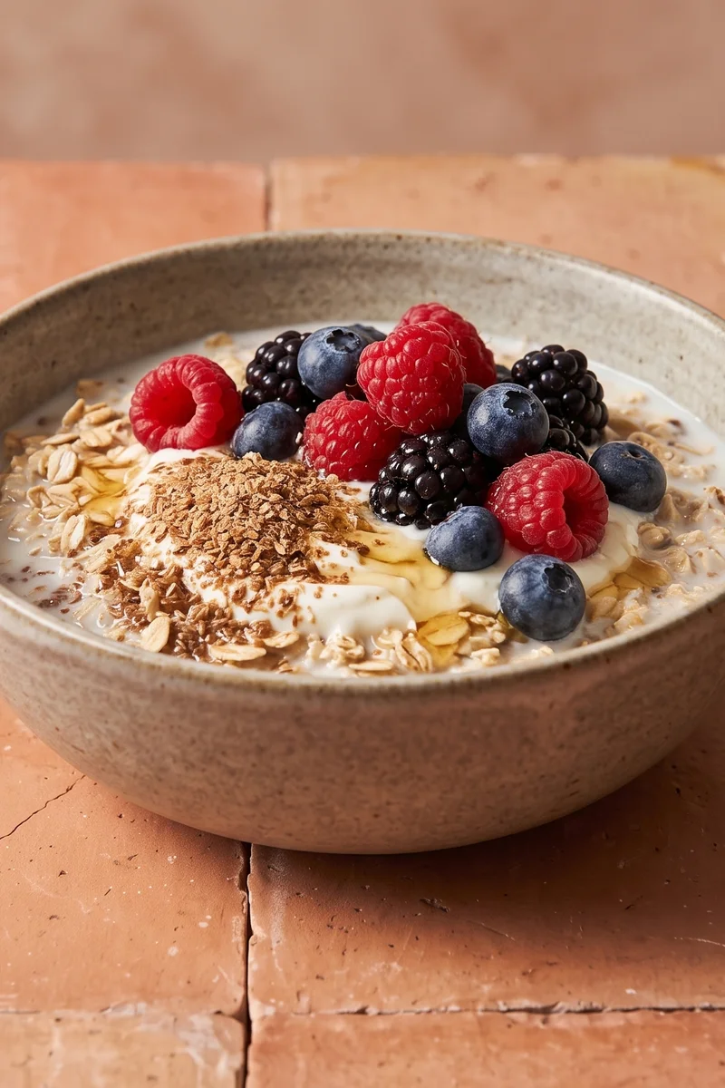 Berry & Flax Overnight Oats - Assembled in five minutes the night before