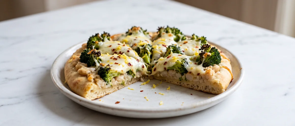 Broccoli & White Bean Melt Flatbreads - Garlicky smashed white beans and charred broccoli under bubbling mozzarella on flatbreads