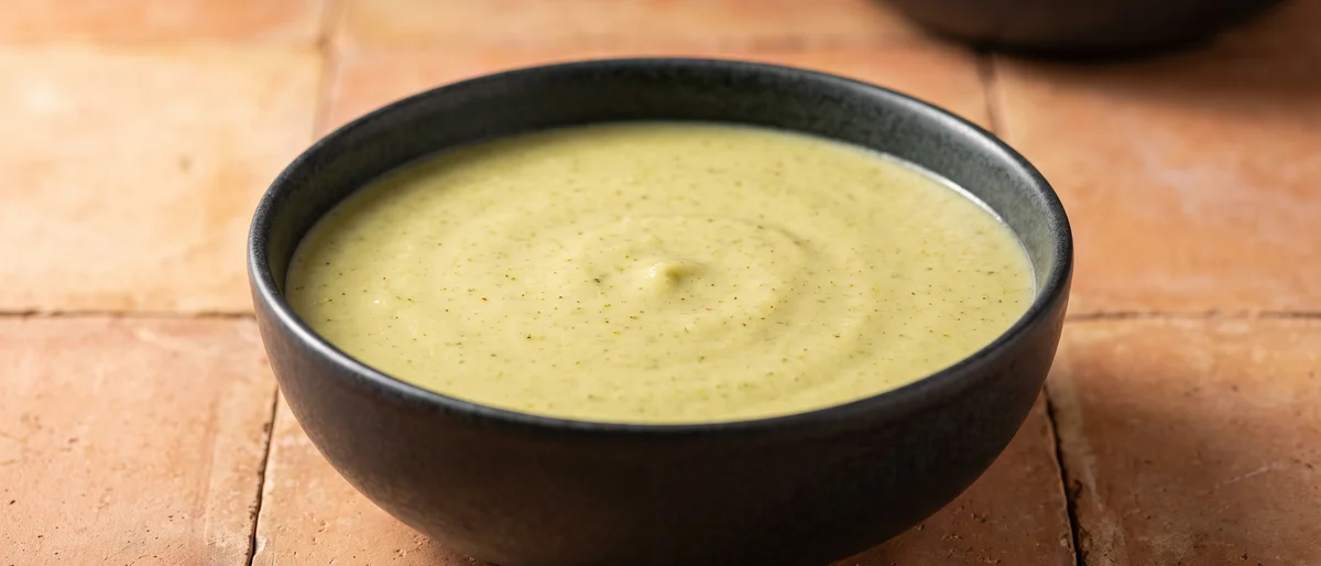 Broccoli, Cheddar & Potato Soup - A velvety broccoli and potato soup with sharp cheddar melted through