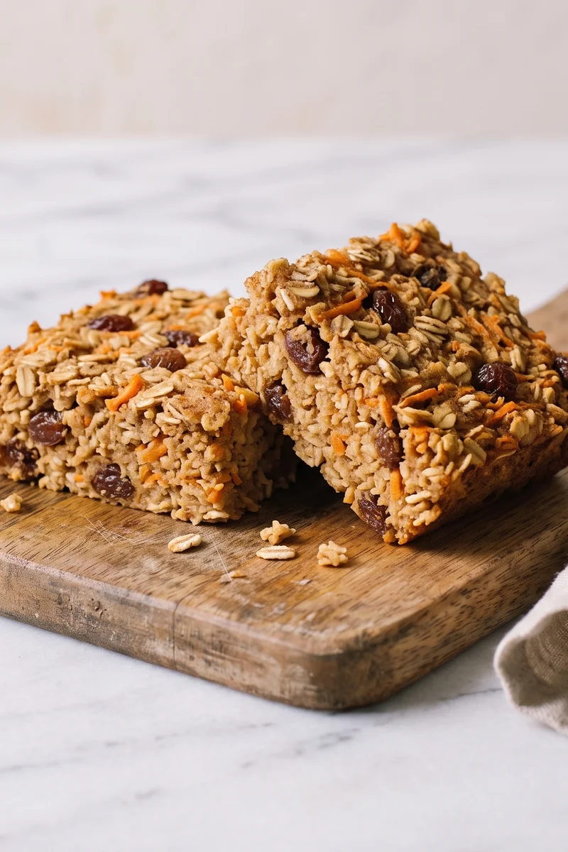 Carrot Cake Baked Oatmeal Squares - Baked oatmeal that commits to the carrot cake bit