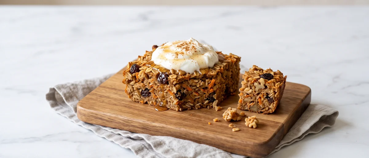 Carrot Cake Baked Oatmeal Squares - Baked oatmeal that commits to the carrot cake bit