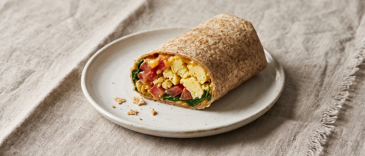 Cheesy Scrambled Egg Breakfast Wrap - Scrambled eggs and melted cheese rolled in a warm tortilla
