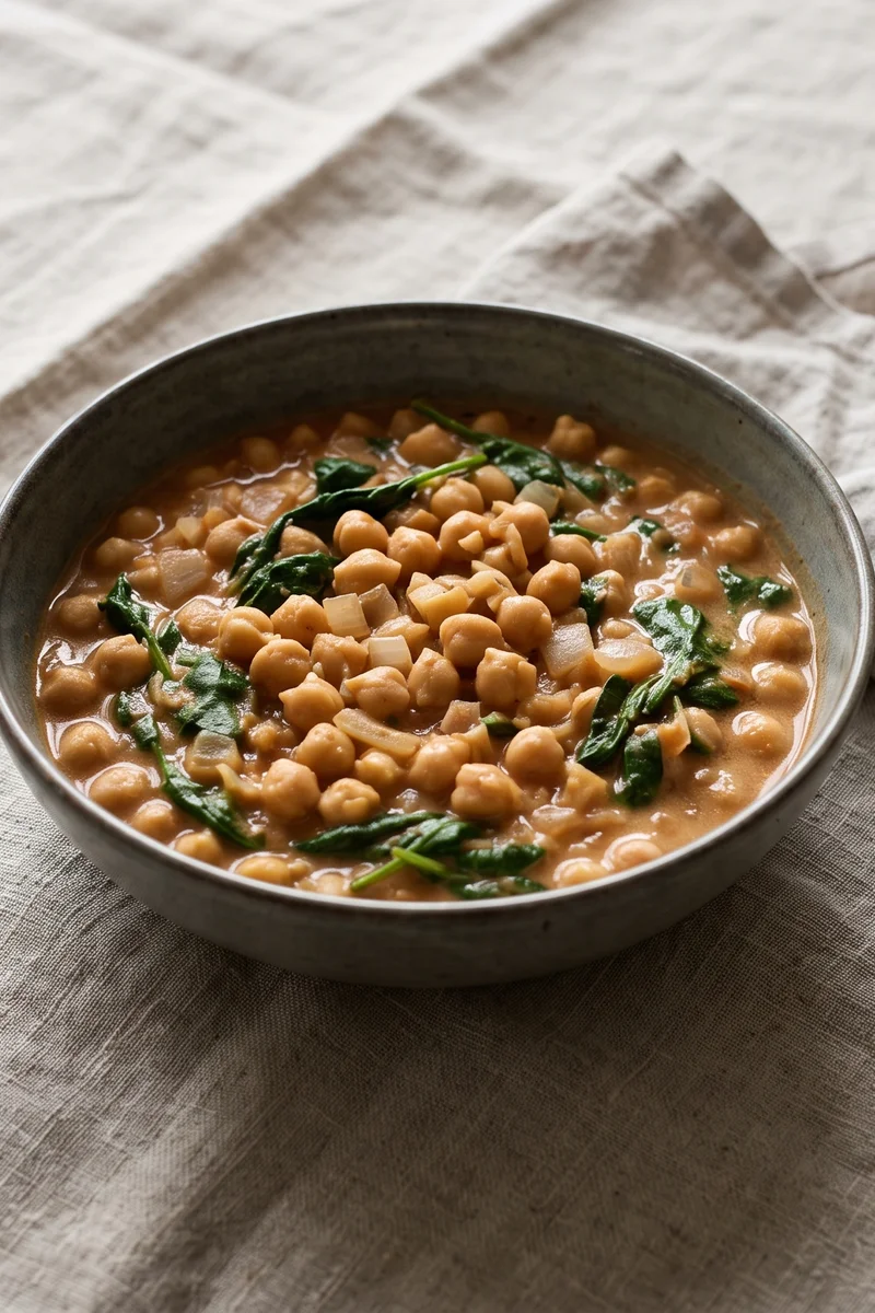 Chickpea, Spinach & Coconut Curry - A 30-minute pantry curry