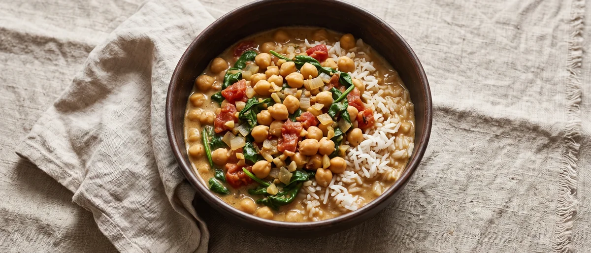 Chickpea, Spinach & Coconut Curry - A 30-minute pantry curry