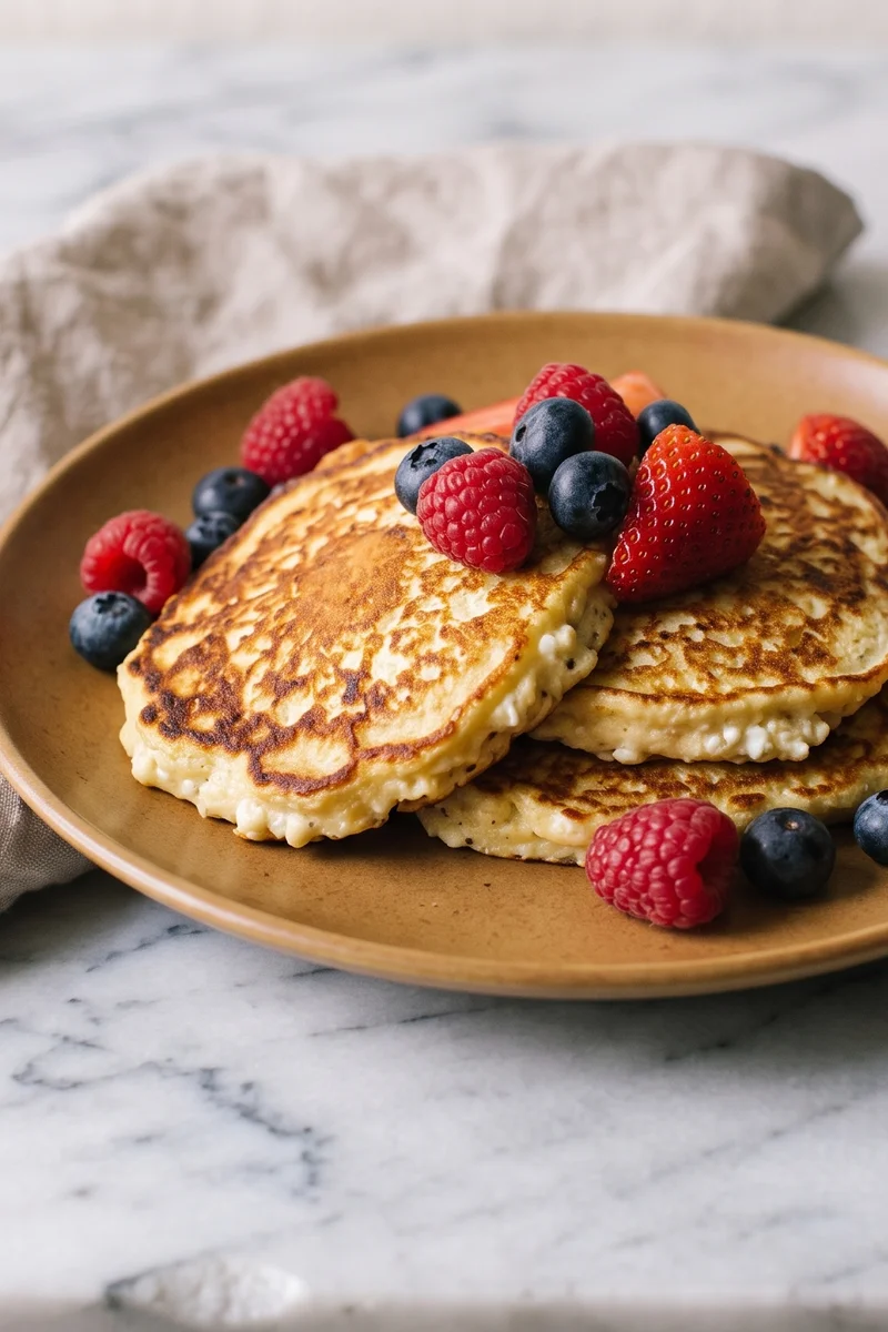 Cottage Cheese & Almond Flour Pancakes - A low-carb pancake that is mostly protein