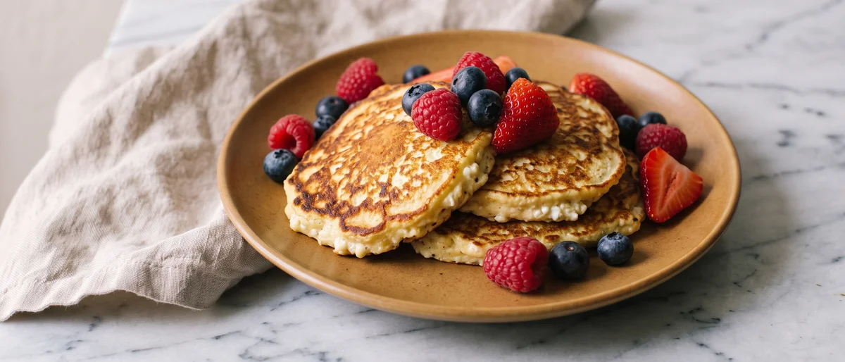 Cottage Cheese & Almond Flour Pancakes - A low-carb pancake that is mostly protein