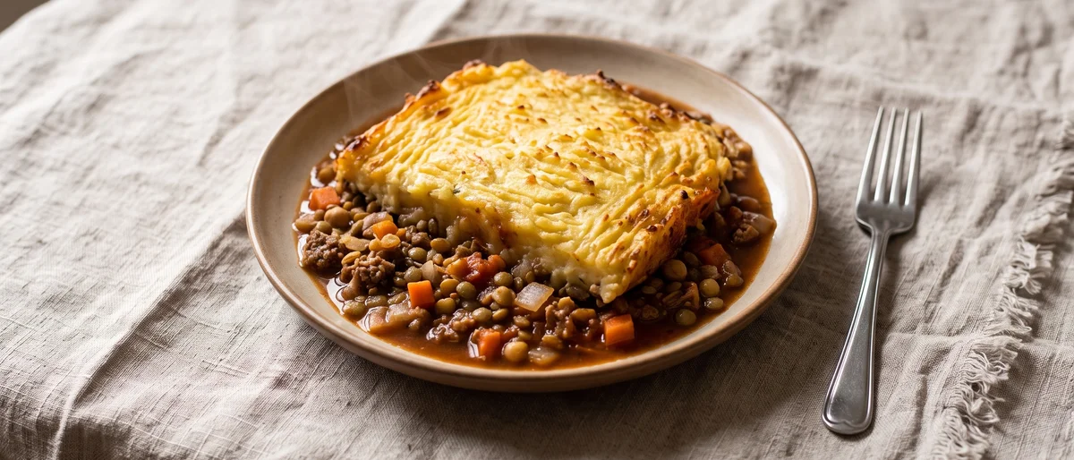 Cottage Pie with Hidden Lentils - Classic cottage pie where lentils stretch the beef and double the fiber, under proper buttery mash