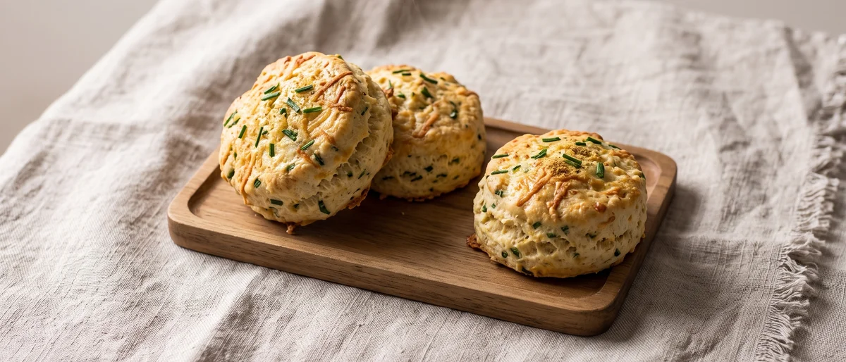 Croissant-Free Cheese & Chive Scones - Tender cheddar-chive scones that freeze raw and bake in twenty minutes
