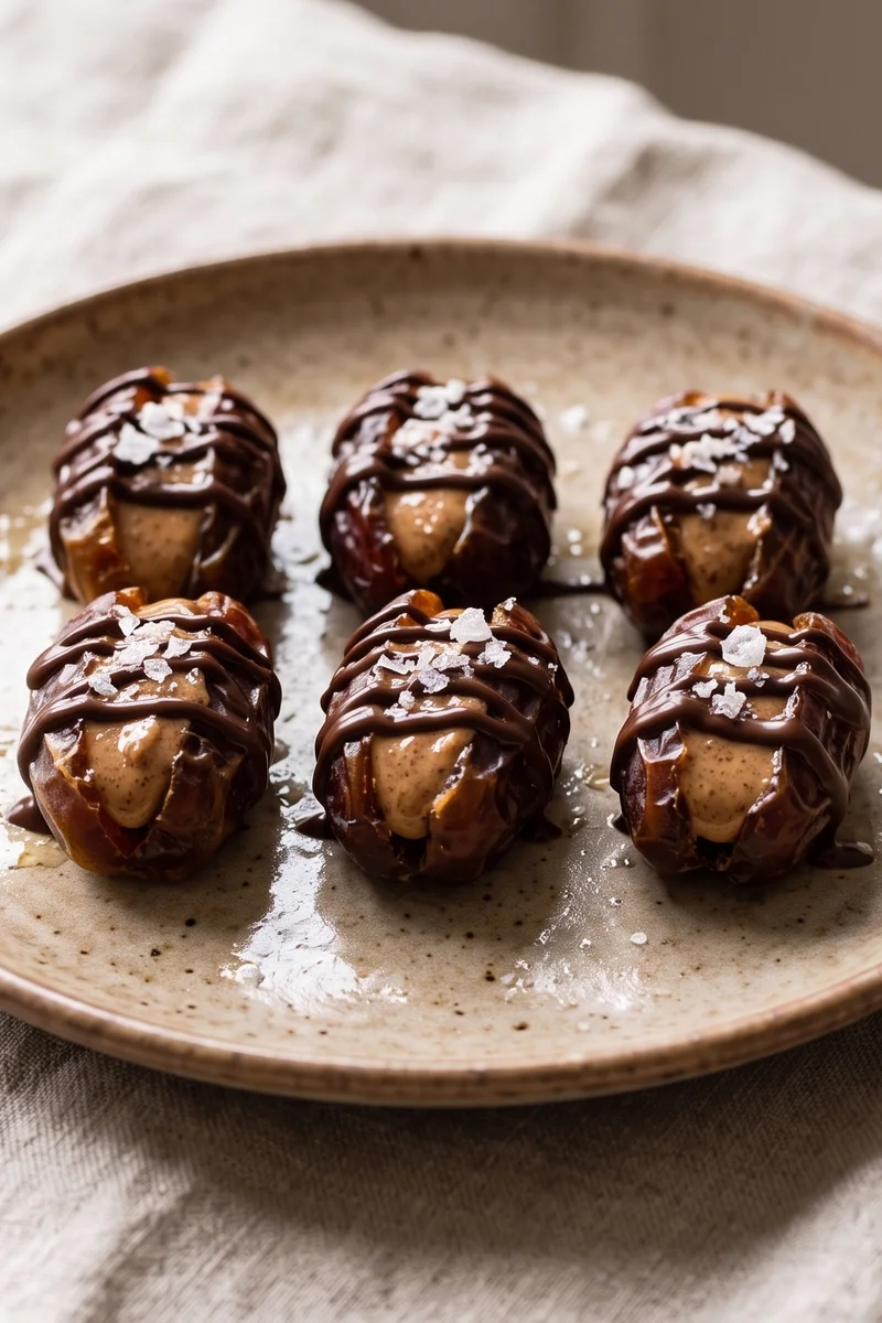 Dates Stuffed with Almond Butter & Sea Salt - Traditional postpartum food across the Middle East and North Africa