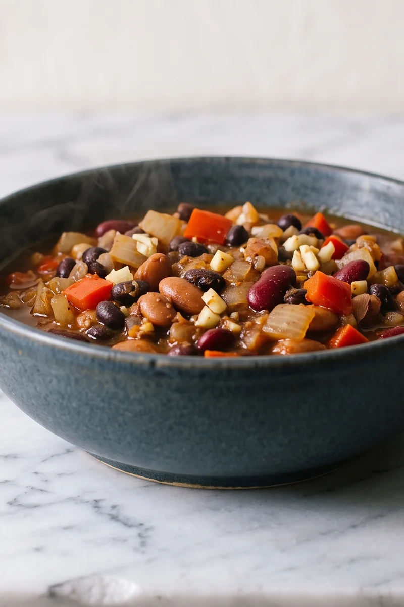 Freezer-Stash Veggie Chili - A mild three-bean chili engineered for the freezer