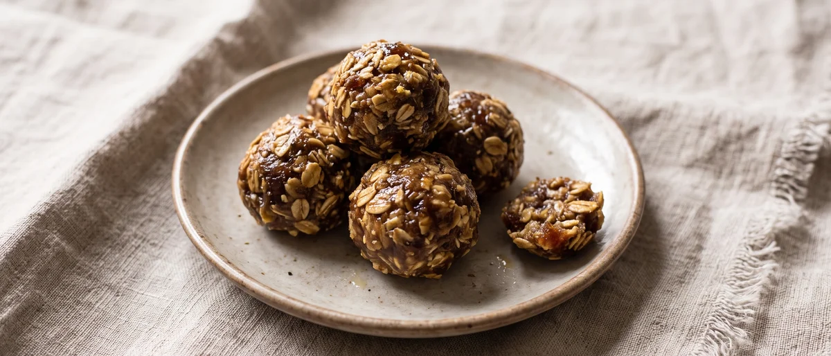 Ginger & Oat Snack Bites - Chewy ginger-date bites to keep by the bed after a thirty-minute chill