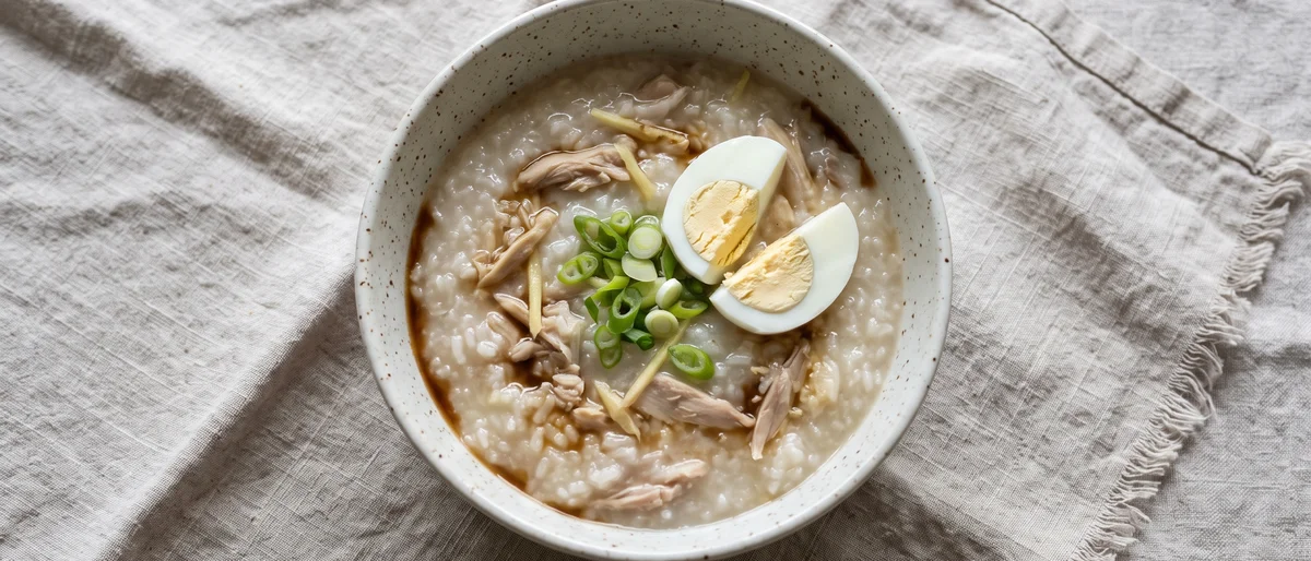 Healing Chicken & Ginger Congee - Silky chicken and ginger rice congee