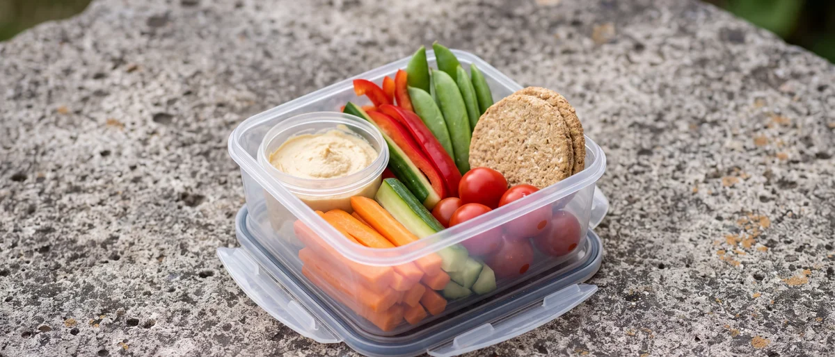 Hummus & Rainbow Veg Snack Box - Prep three boxes on Sunday