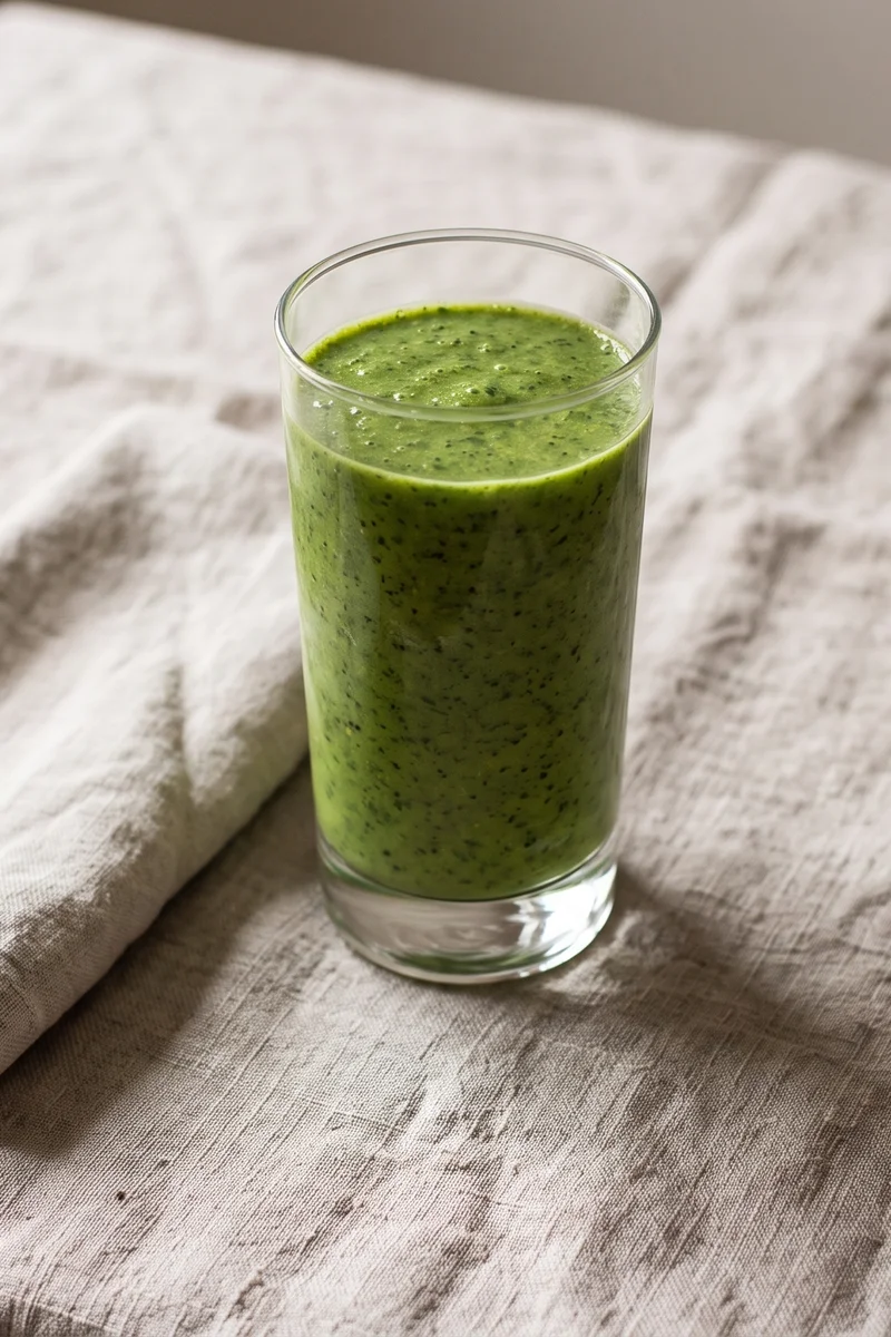 Iron-Recovery Green Smoothie - Spinach, mango, dates and fortified milk blended sweet and cold