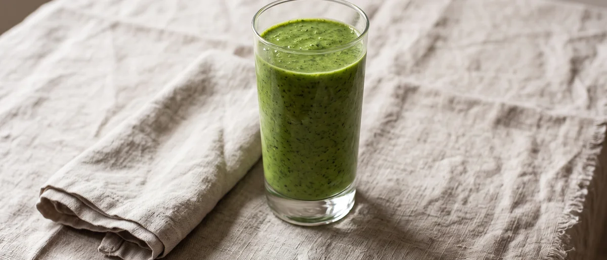 Iron-Recovery Green Smoothie - Spinach, mango, dates and fortified milk blended sweet and cold