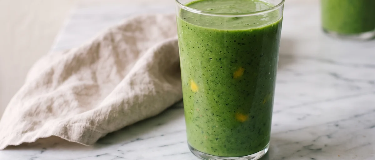 Mango & Spinach Green Smoothie - A one-hand breakfast that drinks like a treat