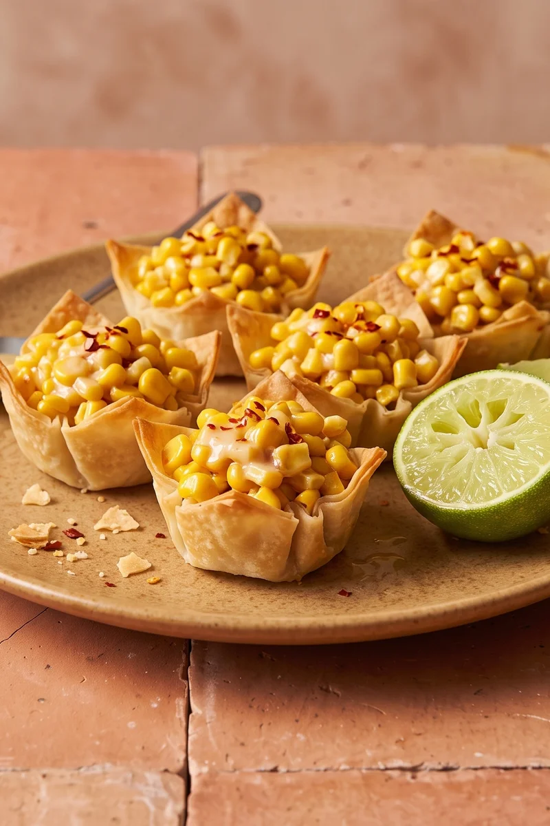 Miso Butter Corn Cups - Sweetcorn tossed in miso butter with lime and chili in little cups