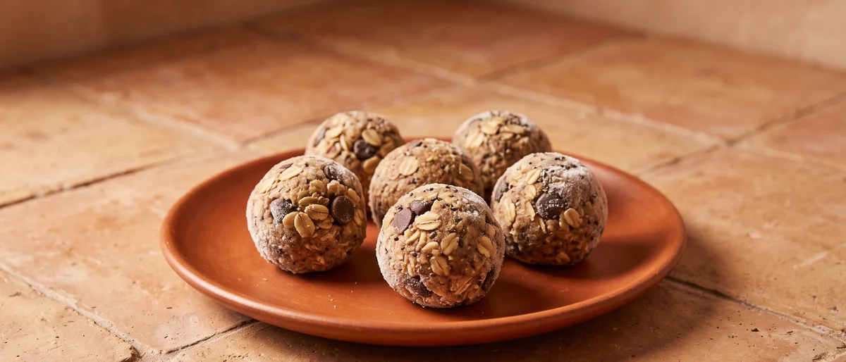 No-Bake Lactation Bliss Balls - Oat, flax and almond-butter energy balls with the full lactation-kitchen lineup