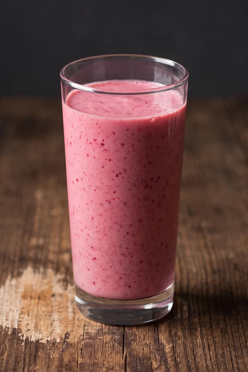 Raspberry & White Bean Smoothie - A pink smoothie that hides half a tin of white beans behind raspberries and vanilla