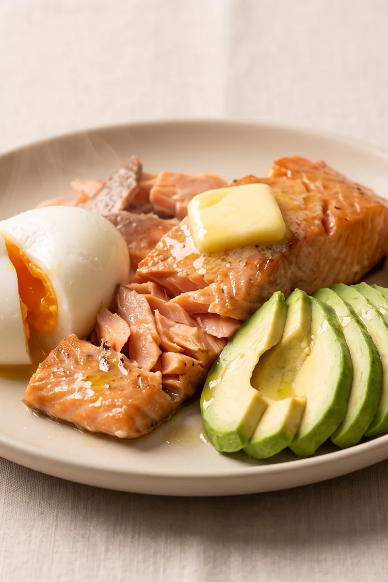 Salmon, Egg & Avocado Plate - DHA passes into breast milk from what you eat