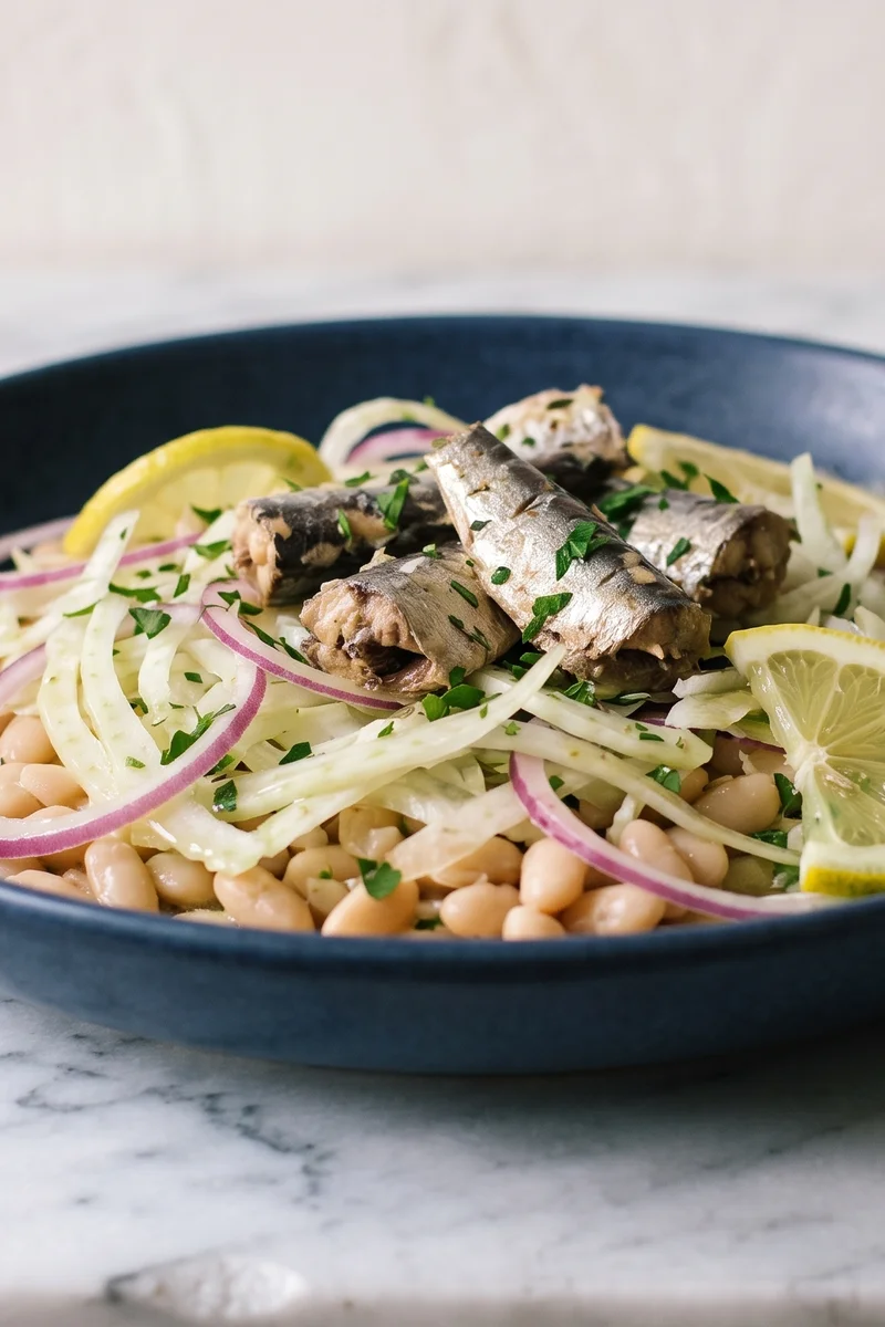 Sardine, White Bean & Fennel Salad - Sardines are a preconception superstar