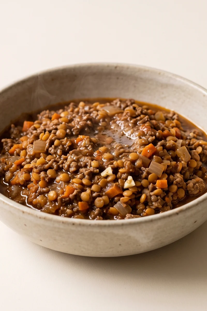 Slow-Simmered Beef & Lentil Ragu - Half beef, half lentils