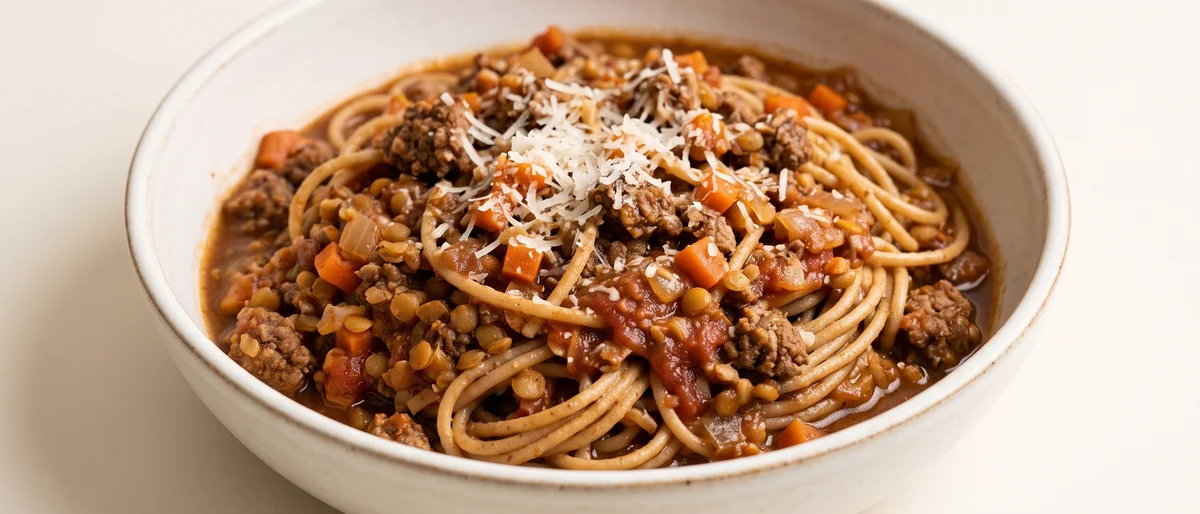 Slow-Simmered Beef & Lentil Ragu - Half beef, half lentils