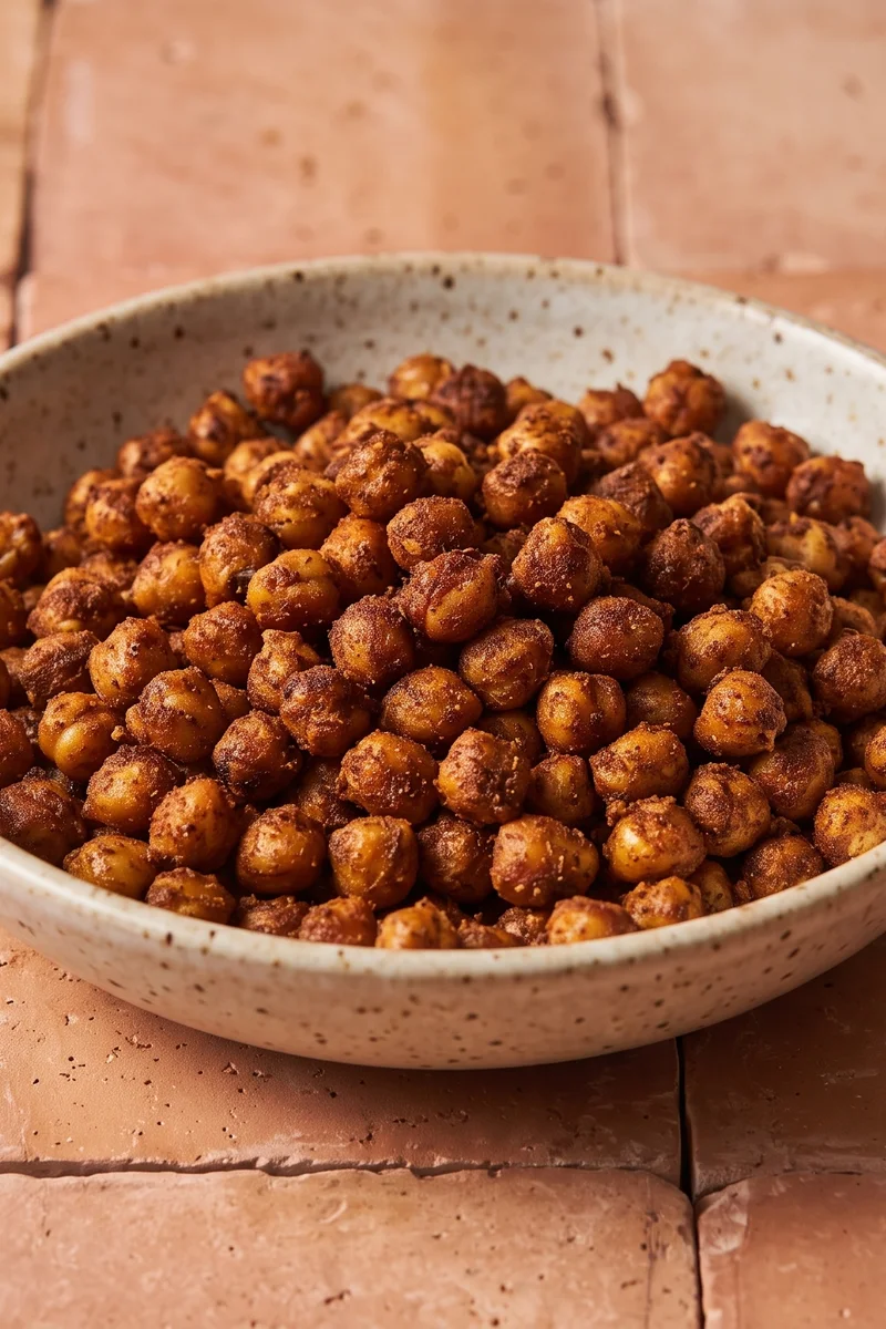 Spiced Roasted Chickpeas - Crunchy oven-roasted chickpeas with smoked paprika and cumin