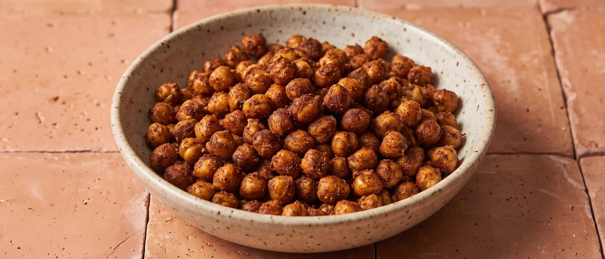 Spiced Roasted Chickpeas - Crunchy oven-roasted chickpeas with smoked paprika and cumin