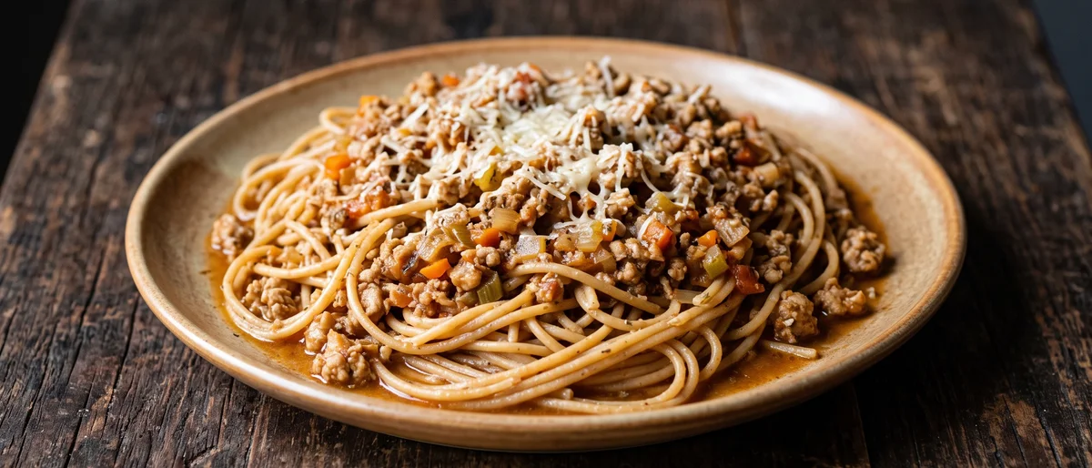 Turkey Bolognese with Whole-wheat Spaghetti - A lighter bolognese built on turkey and finely diced vegetables, simmered properly
